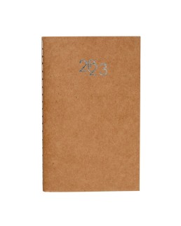 AGENDA SETTIMANALE IN CARTONCINO "CRAFT", COPERTINA MORBIDA, PAGINE COLOR AVORIO