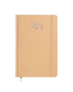 AGENDA SETTIMANALE IN CARTONCINO, COPERTINA RIGIDA CON ELASTICO E PAGINE IN COLOR AVORIO