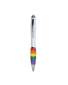 PENNA TWIST IN PLASTICA CON FUSTO BIANCO, IMPUGNATURA ARCOBALENO 23809