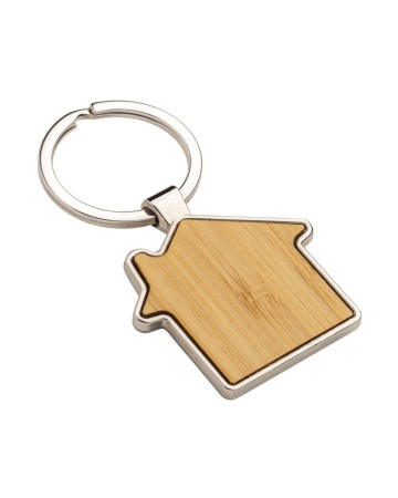 PORTACHIAVI IN METALLO A FORMA DI CASETTA, CON PARTICOLARE FRONTALE IN BAMB? 23906