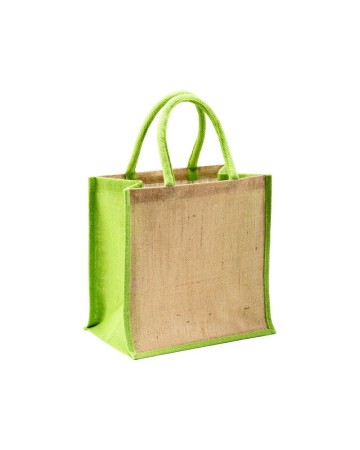 MINI BORSA IN JUTA CON MANICI E INSERTI COLORATI 24106