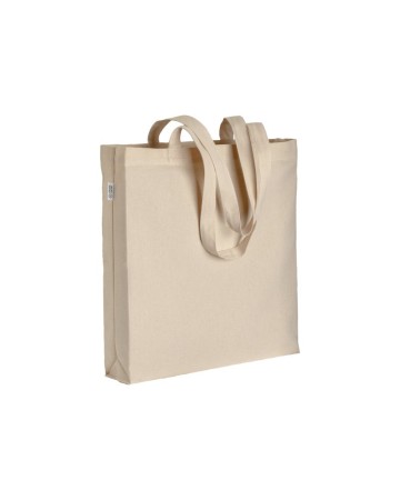 SHOPPER IN COTONE BIOLOGICO 220 G/M2, MANICI LUNGHI E SOFFIETTO 24116