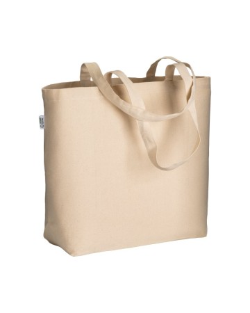 SHOPPER IN COTONE BIOLOGICO 220 G/M2, CON MANICI LUNGHI E SOFFIETTO ALLA BASE 24119