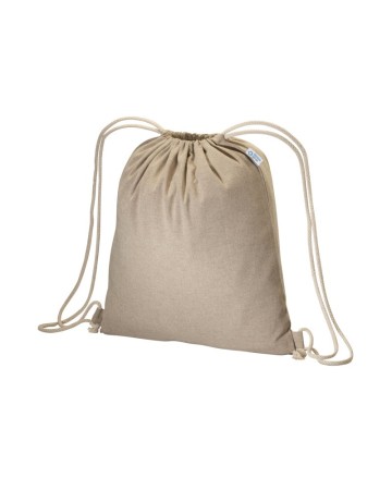 ZAINETTO IN COTONE RICICLATO EFFETTO MELANGE 180 G/M2 CON CHIUSURA A STROZZO 24122