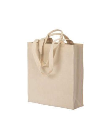 SHOPPER CON SOFFIETTO IN COTONE  220 G/M2, CON DOPPI MANICI 24150