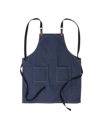 GREMBIULE DA CUCINA REGOLABILE  IN COTONE DENIM CON 2 TASCHE FRONTALI. 24403