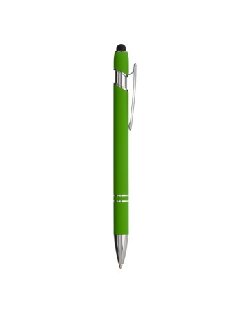 PENNA A SCATTO IN ALLUMINIO GOMMATO CON GOMMINO PER TOUCH SCREEN E CLIP IN METALLO 24803