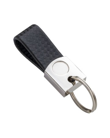 PORTACHIAVI IN METALLO E PU CON SPAZIO IDONEO AL LOGO RESINA 24901