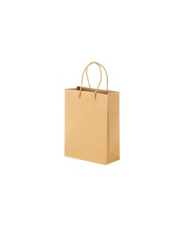 SACCHETTO IN CARTA NATURALE RICICLATA DA 150 G/M2 CON SOFFIETTO E MANICI CORTI COLORATI 25120