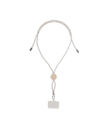 CORDINO PORTA BADGE/CELLULARE IN COTONE CON TAG PER PERSONALIZZAZIONE E INSERTO IN BAMBù 25416