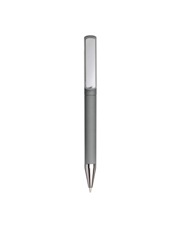 PENNA TWIST IN PLASTICA GOMMATA. CLIP IDONEA A STAMPA LASER TONO SU TONO 25803