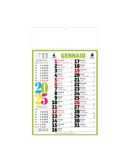 CALENDARIO 2025  DA MURO MENSILE, 12 FOGLI, SU CARTA PATINATA, TERMOSALDATO 25D089