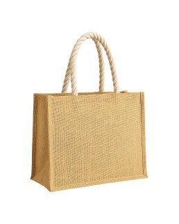 BORSA IN JUTA CON MANICI LUNGHI IN CORDA E INSERTI COLORATI. CON SOFFIETTO 2610922