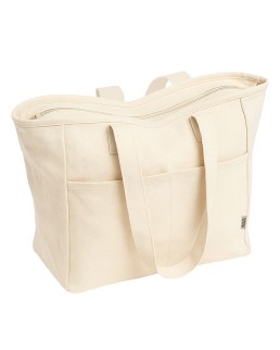 BORSA IN COTONE RICICLATO 450 G/M2 CON MANICI LUNGHI E DOPPIA TASCA FRONTALE 26123