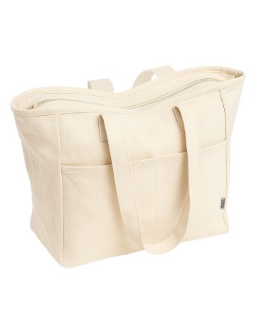 BORSA IN COTONE RICICLATO 450 G/M2 CON MANICI LUNGHI E DOPPIA TASCA FRONTALE 26123