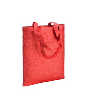 BORSA SHOPPER IN COTONE RICICLATO 300 G/M2 CON EFFETTO MELANGE CON MANICI LUNGHI 26140