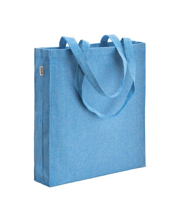 BORSA SHOPPER IN COTONE RICICLATO 300 G/M2 CON EFFETTO MéLANGE. MANICI LUNGHI E SOFFIETTO 26141