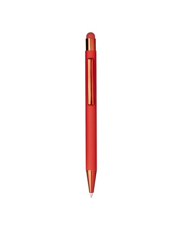 PENNA A SCATTO IN ALLUMINIO GOMMATO. CLIP E PARTICOLARI METALLIZZATI IN TINTA 26803