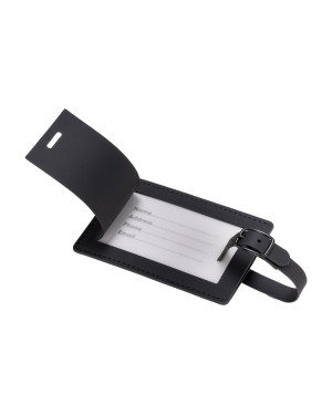 ETICHETTA PER BAGAGLI IN SOFT PU. CON CARTONCINO INTERNO PER NOME E DATI DI CONTATTO DM25403
