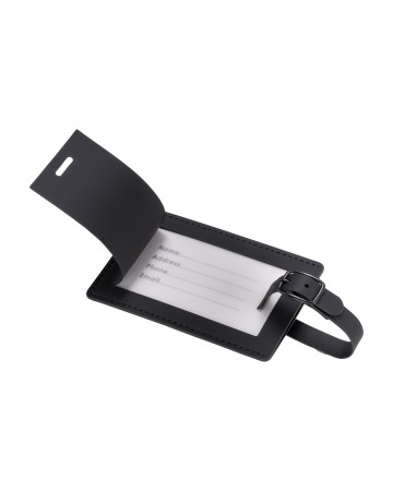 ETICHETTA PER BAGAGLI IN SOFT PU. CON CARTONCINO INTERNO PER NOME E DATI DI CONTATTO DM25403