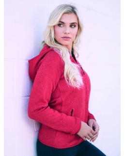 LUX HOODED KNIT FLEECE JACKET  ST5560